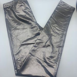 Forever 21 leggings metallic gunmetal